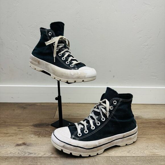 Converse All Star Black And White Lugged Platform Sneakers Women’s Size 8.5 - Picture 1 of 11